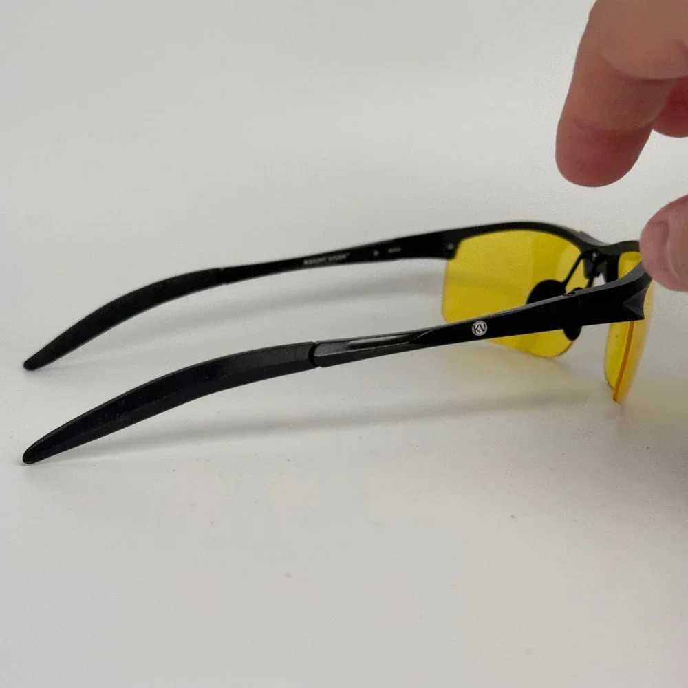 Knight Visor Night Driving‎ Glasses Yellow Lens Black Frame Designed in Italy KV